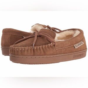 BEARPAW Moc II Youth, suede upper, sheepskin lined, rubber outsole slippers